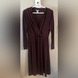 H&M Deep Burgundy Long Sleeve Dress